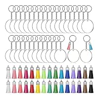 130Pcs Acrylic Keychain Blanks,Clear Keychains for Vinyl Kit for DIY Crafts Jewelry Making Accessories