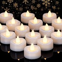 LED Candles, Tea Lights Candles Battery Operated Bulk, 100PCS Long-Lasting 200 Hours Flameless Tealight Candles, Realistic Flickering Wedding Candles for Festival Decor, 1.5'' D X 1.25'' H