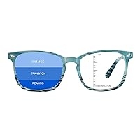 Vintage Square Progressive Multifocal Presbyopic Glasses, Anti-Blue Light Glasses for Men Women Readers