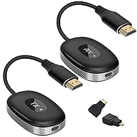 Wireless HDMI Transmitter and Receiver Kit 4K, Wireless HDMI Extender 2.4/5GHz Streaming Media Video/Audio/File,for Laptop, Camera, Cable Box, Netflix, PS5, Phone to Monitor, Projector, HDTV