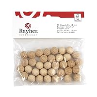 Rayher Raw Wood Balls FSC 100%, undrilled, 18 mm Diameter, self-Service Bag, 10 Pieces, 6245400