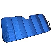 Motor Trend Front Windshield Sun Shade - Accordion Folding Auto Sunshade for Car Truck SUV - Blocks UV Rays Sun Visor Protector - Keeps Your Vehicle Cool - 58 x 24 Inch (Blue)