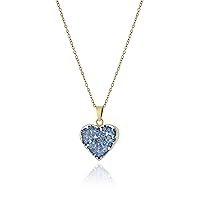Amazon Essentials Sterling Silver Pressed Flower Heart Pendant Necklace (previously Amazon Collection)