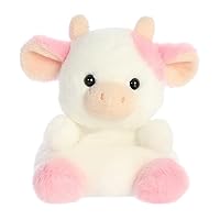Aurora® Adorable Palm Pals™ Belle Strawberry Cow™ Stuffed Animal - Pocket-Sized Fun - On-The-Go Play - Pink 5 Inches