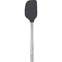 Tovolo Flex-Core Silicone Spatula with Stainless Steel Handle (Charcoal) - Kitchen Utensil & Gadget Essential for Baking, Cooking, Grilling, Apartment, & New Home / BPA-Free & Dishwasher-Safe