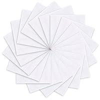 Ohuhu Handkerchiefs for Men, 100% Soft Cotton Hankerchief Machine Wash White Pocket Square for Suit - 16'' x 16'' Mens Hankie