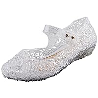 Jelly Shoes for Girls, Snow Queen Princess Birthday Sandals for Little Girls, Blue Toddler Glitter Sandals, Cosplay Flats