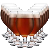 13 OZ Red&White Wine Glasses,Clear Water Goblets Set of 12,Multi-purpose Water Goblet Glasses Dessert Port Short Stemmed Drinking Glass for Party,Wedding,Home Bar