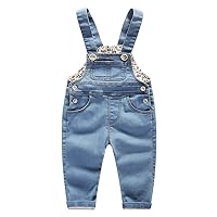 KIDSCOOL SPACE Baby & Little Boys/Girls Blue & Black Denim Overalls,Jean Workwear