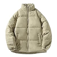 Winter Jackets For Men Puffer Jacket Stand Collar Drop Shoulder Jacket Quilted Coats Thick Warm Winter Coat Outwear