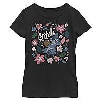 Disney Lilo Tropical Stitch Girl's Solid Crew Tee