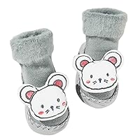 Boys 9 Shoe Warm Winter Baby Socks Cartoon Coral Velvet Warm Socks Non Slip Cute Plush Ear Toddler Athletic Sandals Boys