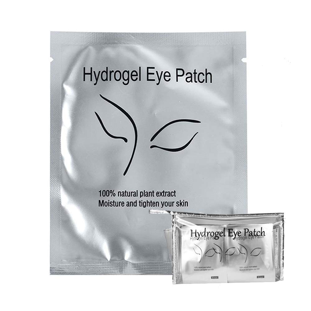100Pairs Under Eye Eyelash Extension Gel Patches Kit, Lint Free Eye Mask Pads Lash Extension Beauty Tool with Transparent Cosmetic Bag