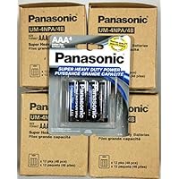 192PC Panasonic AAA Batteries Super Heavy Duty Power Carbon Zinc Triple A Battery 1.5V