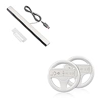 Sensor Bar for Wii and 2 Pack Steering Wheel Games Accessories