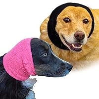 Happy Hoodie 2 Pack Large Bundle (Black & Pink) The Original Grooming & Force Drying Miracle Tool for Anxiety Relief & Calming Dogs