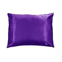 2-Pack Standard Satin Pillowcases-Purple Jewel Envelope Closure, for Beautiful Hair and Skin, for Women