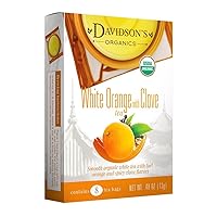 Davidson's Organics, White Orange with Clove, 8-count Tea Bags, Pack of 12