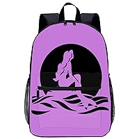 Little Mermaid 17 Inch Laptop Backpack Lightweight Work Bag Business Travel Casual Daypack