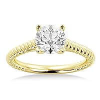 Twisted Rope Solitaire Engagement Ring Setting 18k Yellow Gold