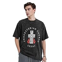 Presbyterian Church Cross Seal Men Short Sleeve T-Shirts Cotton T-Shirt