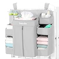 Sweeby Diaper Organizer for Changing Table and Crib Diaper Stacker Nursery Organizers for Cribs Hanging Diaper Caddy Organizer for Baby Essentials