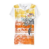 AEROPOSTALE Womens Flower Graphic T-Shirt, White, X-Small