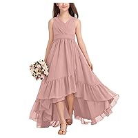 Junior Bridesmaid Dress Long Wedding Flower Girl Dress for Teen Party Pageant Gowns Chiffon