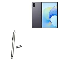 BoxWave Stylus Pen Compatible with Honor Pad X9 - DualTip Capacitive Stylus, Fiber Tip Disc Tip Capacitive Stylus Pen - Metallic Silver