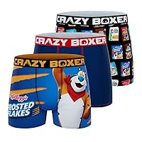 CRAZYBOXER Men's Underwear Kelloggs Lightweight Breathable Boxer Brief Freedom of movement (3 PACK)
