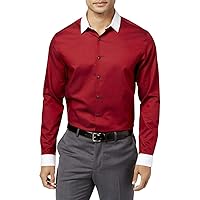 I-N-C Mens Contrast Collar Button Up Shirt