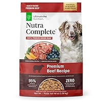 Nutra Complete, 100% Freeze Dried Veterinarian Formulated Raw Dog Food with Antioxidants Prebiotics and Amino Acids, (3 Pound, Beef)