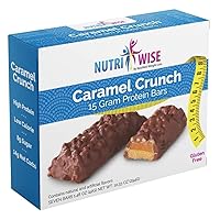 NutriWise - Diet Bars | High Protein - Gluten Free - Low Cholesterol - Low Sodium - Low Sugar | 7/Box | (Caramel Crunch)