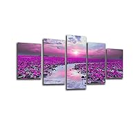 ARTJOY-Canvas Wall Art Printing Scenery Natural Scenery Panoramic Long Painting Large Size Suitable for Living Room Bedroom Decoration (1624inch2pisc,1632inch2pisc,1640inch1pisc, Purple)