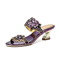 Women's Glitter Rhinestone Open Toe Summer Casual Wear Vacation Daily Walking Shopping Exquisite mules sandals