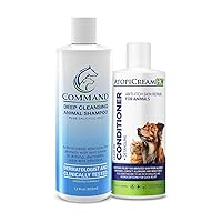 Command Broadspectrum, Anti-Itch Dog Shamoo & AtopiCream with 1% Hydrocortisone Leave-on Conditioner and Lotion Allergy & Skin Care Bundle