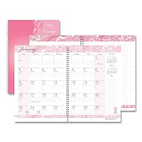 2024 House of Doolittle 10 x 7 Breast Cancer Awareness Rec Ruled Monthly Planner/Journal (HOD5226)
