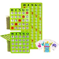 MR CHIPS Jam-Proof Bingo Cards with Sliding Windows, 50 Reusable Bingo Shutter Cards, 75 Bingo Calling Cards, 1 Bingo Master Board Plus 10 Extra Bingo Cards