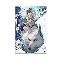 Princess Mononoke Anime Movie Posters Cool Aesthetic Posters Game Room Decor (2) Canvas Wall Art Prints for Wall Decor Room Decor Bedroom Decor Gifts Posters 08x12inch(20x30cm) Unframe-style-18