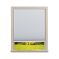 No Tools Easy Lift Trim-at-Home Cordless Cellular Blackout Fabric Shade White, 30 in x 64 in, (Fits windows 19 in - 30 in)