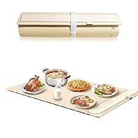 Silicone Electric Warming Tray 23.6”x15” - Portable Food Warmer with Adjustable Temp | Ideal for Buffets, Parties | Foldable Food Warming Mat for Catering & Home Use (White)