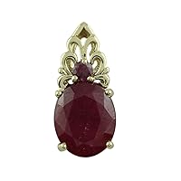 Carillon Ruby Gf Natural Gemstone Oval Shape Pendant 925 Sterling Silver Party Jewelry | Yellow Gold Plated