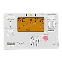 Korg TM60C Combo Tuner Metronome with Contact Microphone, White