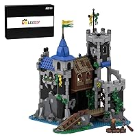 Medieval Building Blocks, MOC-148389 Medieval Lakeside County Fortress Model Set Toy for Adults and Kids, 933 PCS