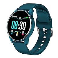 Smart watch for Men Women Waterproof Activity Tracker with Full Touch Color Screen Heart Rate Monitor Pedometer Sleep Monitor for Android and iOS Phones ( Color : Blue , Size : Full touch screen )