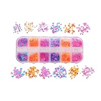12 Grids Holographic Glitter Letter Resin Filling Sequins Paillette Jewelry Epoxy Resin Mold Decoration Nail Art Glitter Flakes (Mixed 02)