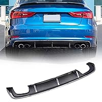 MCARCAR KIT Carbon Fiber Rear Bumper Diffuser Fits for Audi A3 8V Sedan 2013-2016 Factory Outlet CF Lower Bumper Lip Spoiler Body Kit(Not for A3 Sline & S3)