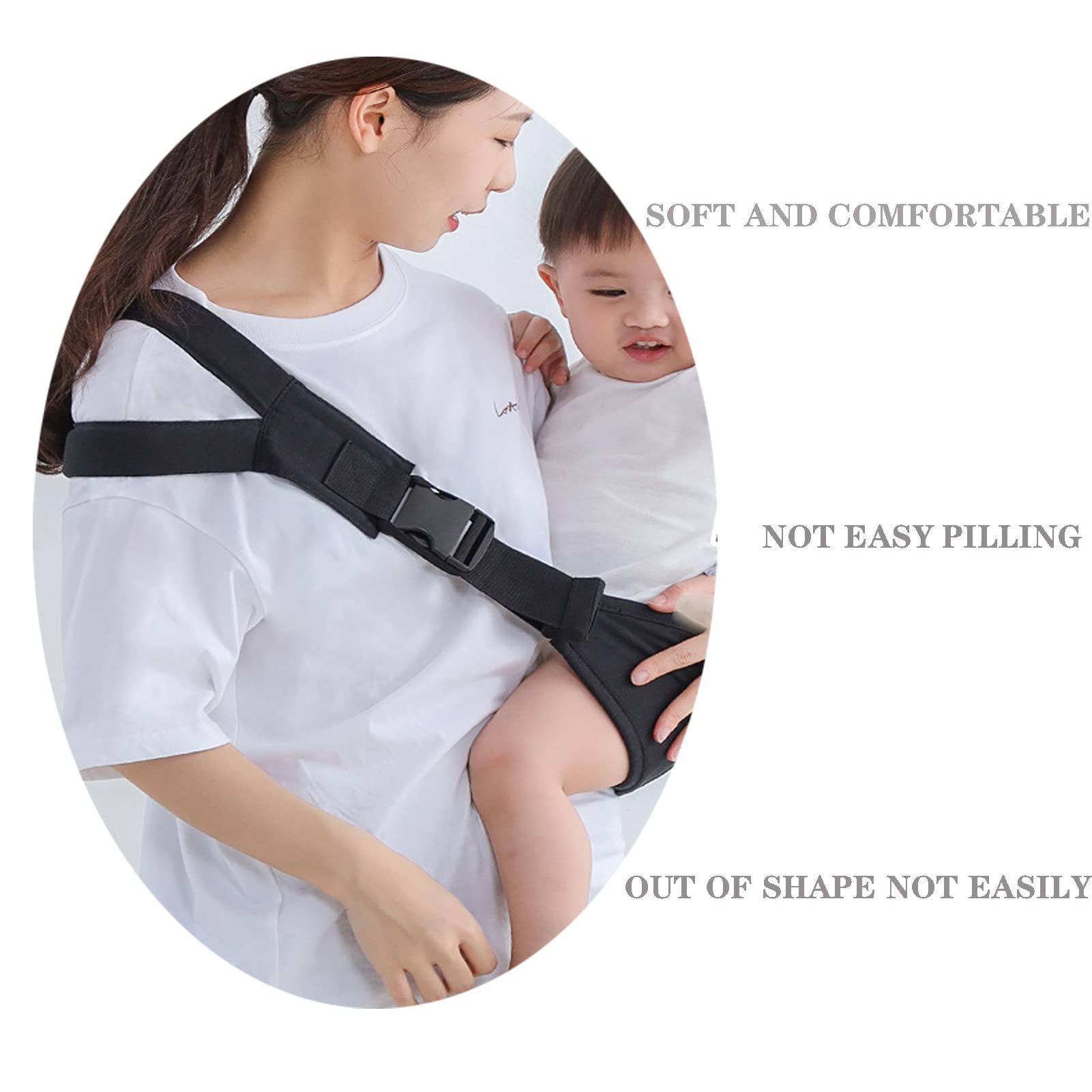 Moormmas Carrier Newborn to Toddler Portable Sling Wraps Strap One Shoulder Labor-Saving Polyester Half Wrapped with Anti-Slip Particles Soft Straps for, Infant &, Black 2, 1.0 Count
