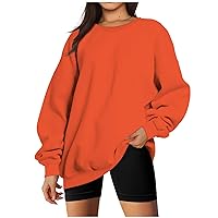 Women Oversized Casual Sweatshirts Crewneck Pullover Trendy Hoodie Lightweight Loose Fit Fall Tops For Teen Girls