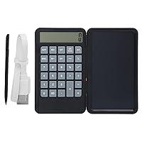 Calculator, 12-Digit Large Display Calcultors with Foldable Portable Handwriting Board,Calculator with Writing Tablet, School Supplies for High School Students, Black
